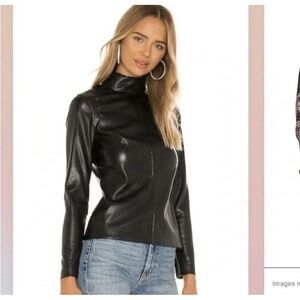 Alexis Peri Vegan Leather Top in Black SZ S